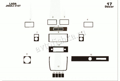 Ваз 2107 1982-2012 декоративные накладки (отделка салона) под дерево, карбон, алюминий